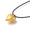 Ion Plating(IP) 304 Stainless Steel Heart Pendant Necklaces for Women NJEW-F328-17G-1