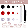 1 Box Half Round Resin & ABS Imitation Pearl Cabochons DIY-CP0012-96A-2