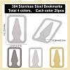 80Pcs 4 Colors 304 Stainless Steel Bookmarks FIND-SC0008-27-2