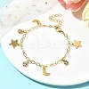 304 Stainless Steel Cable Chain Charm Bracelets for Women BJEW-JB11363-1