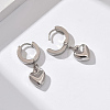 Fashionable Classic 201 Stainless Steel Heart Hoop Earrings OV8243-1