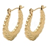 Leaf 201 Stainless Steel Half Hoop Earrings for Women EJEW-G385-20G-1