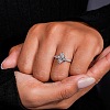 Brass Micro Pave Clear Cubic Zirconia Finger Rings FS-WG5249E-04-4