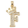 Rack Plating Brass Micro Pave Cubic Zirconia Pendants KK-D535-01F-RS-1