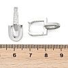 Brass Clear Cubic Zirconia U-Shaped Hoop Earrings EJEW-Q016-20P-3