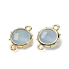 Brass Natural Natural White Jade Imitation Aquamarine Connector Charms KK-Z096-01G-05-2