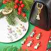 7Pcs 7 Colors Christmas Tree Handmade Porcelain & ABS Plastic Imitation Pearl Angel Pendant Decorations HJEW-FS00082-5