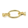 Oval Brass Fold Over Clasps KK-Z143-13G-1