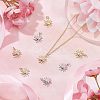 12Pcs 2 Colors Rack Plating Brass Micro Pave Clear Cubic Zirconia Pendants KK-FH0003-95-2