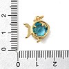 Brass Micro Pave Cubic Zirconia Pendants KK-C137-09G-02-3