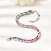304 Stainless Steel Chain & Nylon Braided Bracelets for Women LS-BJEW-A152-01P-2