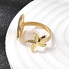 304 Stainless Steel Open Cuff Rings for Women RJEW-K313-16G-1
