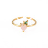 Brass Micro Pave Cubic Zirconia Cuff Rings LS-RJEW-S045-092-NR-2