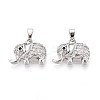 Brass Micro Pave Cubic Zirconia Pendants KK-N257-61P-1