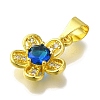 Flower Rack Plating Brass Micro Pave Cubic Zirconia Pendant KK-H485-01G-3
