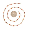 Natural Agate Beaded Round Link Chains AJEW-JB01533-03-4
