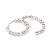 Rack Plating Brass Beaded Huggie Hoop Earrings for Women LS-X-KK-D069-09P-RS-2
