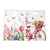 50Pcs 2 Styles Floral Bike Printed Plastic Gift Storage Tote Bags PL-CBAAD12-07-1