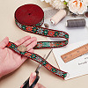 10 Yards Ethnic Style Polyester Jacquard Flower Ribbon OCOR-PH0004-86B-3