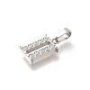 304 Stainless Steel Micro Pave Cubic Zirconia Pendants STAS-H228-02P-02-2