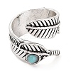 Synthetic Turquoise Cuff Rings RJEW-B040-03AS-3