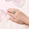 Flower Brass Micro Pave Clear Cubic Zirconia Cuff Ring Settings KK-D378-32P-5