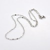 Tarnish Resistant 304 Stainless Steel Dapped Cable Chain Necklaces for Men STAS-O050-04P-2