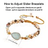Natural Green Aventurine Teardrop Link Braided Bead Bracelet BJEW-SZ0002-54D-2