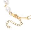 2Pcs 2 Styles Bowknot Aluminium Twisted Curb Chains Bracelet & Brass Paperclip & Shell Pearl Chains Bracelet Set for Women BJEW-JB11601-5
