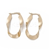 201 Stainless Steel Twist Oval Hoop Earrings with 304 Stainless Steel Pins for Women EJEW-B016-20G-1