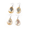 White Shell & Abalone Shell/Paua Shell Dangle Earrings EJEW-K081-03H-3