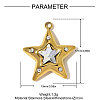 304 Stainless Steel Rhinestone Pendants STAS-OY009-96G-2