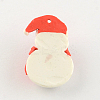 Handmade Christmas Snowman Polymer Clay Pendants X-CLAY-R060-45-2