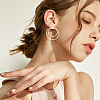 BENECREAT 10Pcs Brass Double Ring Dangle Stud Earrings for Women KK-BC0010-49-6