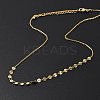 Brass Cable & Flat Sequin Chains Necklaces for Women NJEW-D302-40G-3