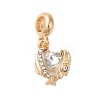 Rack Plating Alloy Crystal Rhinestone European Dangle Charms PALLOY-S189-36G-1