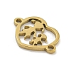 Ion Plating(IP) Mother's Day 201 Stainless Steel Hollow Connector Charms STAS-S146-02G-2