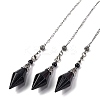Natural & Synthetic Gemstone Rhombus Faceted Poined Dowsing Pendulums G-Q184-05AS-2