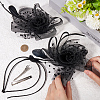 Gauze Feather Flower Hair Bands for Women OHAR-WH20002-05-3
