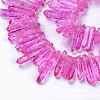 Natural Crackle Quartz Crystal Dyed Beads Strands G-I345-03A-3