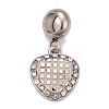 304 Stainless Steel Crystal Rhinestone European Dangle Charms STAS-F278-17P-1