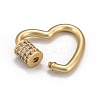 Brass Micro Pave Cubic Zirconia Screw Carabiner Lock Charms ZIRC-G160-23G-3