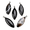 Natural Black Banded Agate(Dyed & Heated) Big Pendants G-F820-06P-1