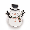 Christmas Snowman Enamel Pin JEWB-G010-02P-1