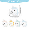 12Pcs 4 Colors Unicorn Silicone Focal Beads SIL-GO0001-26-2