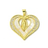 Real 18K Gold Plated Brass Micro Pave Cubic Zirconia Pendants KK-H472-14G-02-1