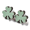 Printing Wood Stud Earrings for Women EJEW-B028-02-1