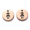 Ion Plating(IP) 304 Stainless Steel Charms STAS-F261-03RG-1