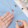 5Pcs 5 Colors Brass Micro Pave Cubic Zirconia Charms KK-FH0003-24-3