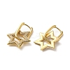 Golden Brass Micro Pave Cubic Zirconia Dangle Hoop Earrings EJEW-C073-03B-G-2